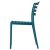 Fabulaxe Modern Plastic Dining Chair with Ladderback Design, Blue, PK 4 QI004225.BL.4
